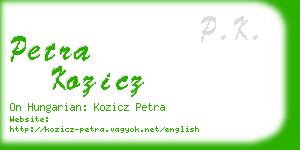 petra kozicz business card